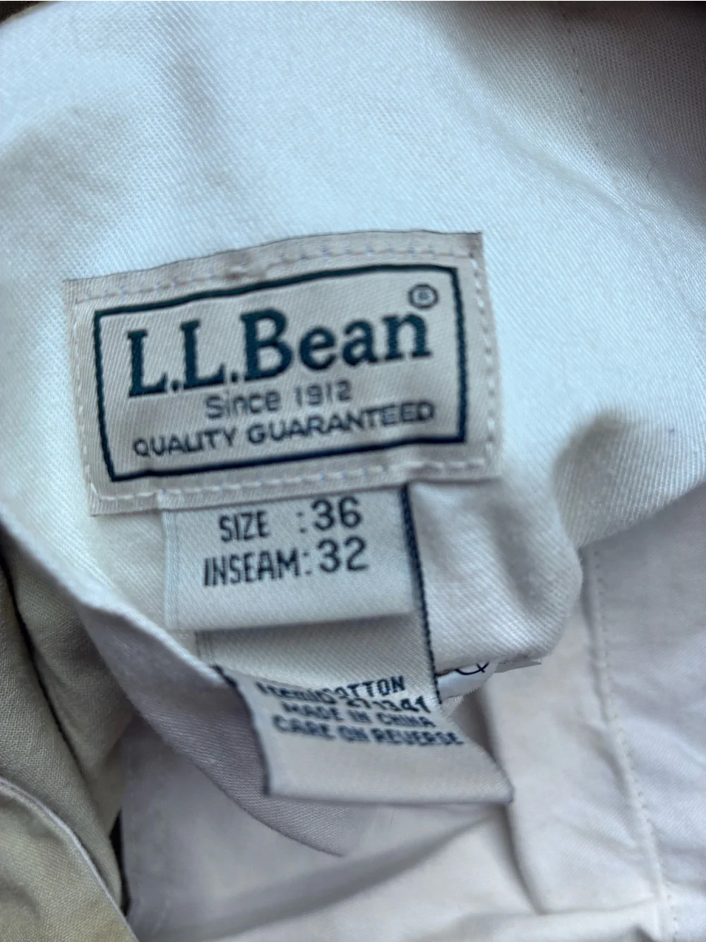 L.L. Bean Men's Chino Pants in Light Tan